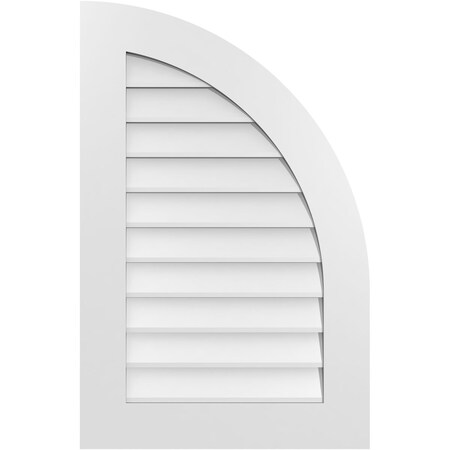 Ekena Millwork Quarter Round Top Right Surface Mount PVC Gable Vent w/ 3-1/2"W x 1"P Standard Frame, 22"W x 34"H GVPQR22X3401SN